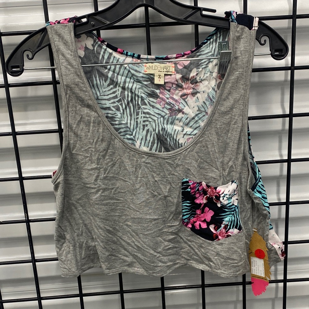 Floral Gray Crop Top